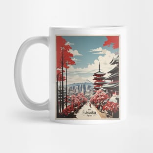 Fukuoka Japan Vintage Poster Tourism 2 Mug